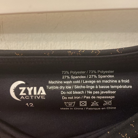 ZYIA Active Black Rose Gold Flake Light n Tight Hi-Rise Legging Size 12 - Picture 11 of 12